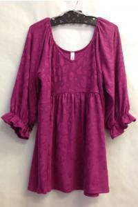 Boho Babydoll Top with Bubble Sleeves