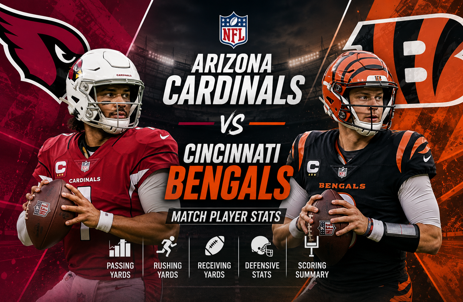 Arizona Cardinals vs Cincinnati Bengals Match Player Stats