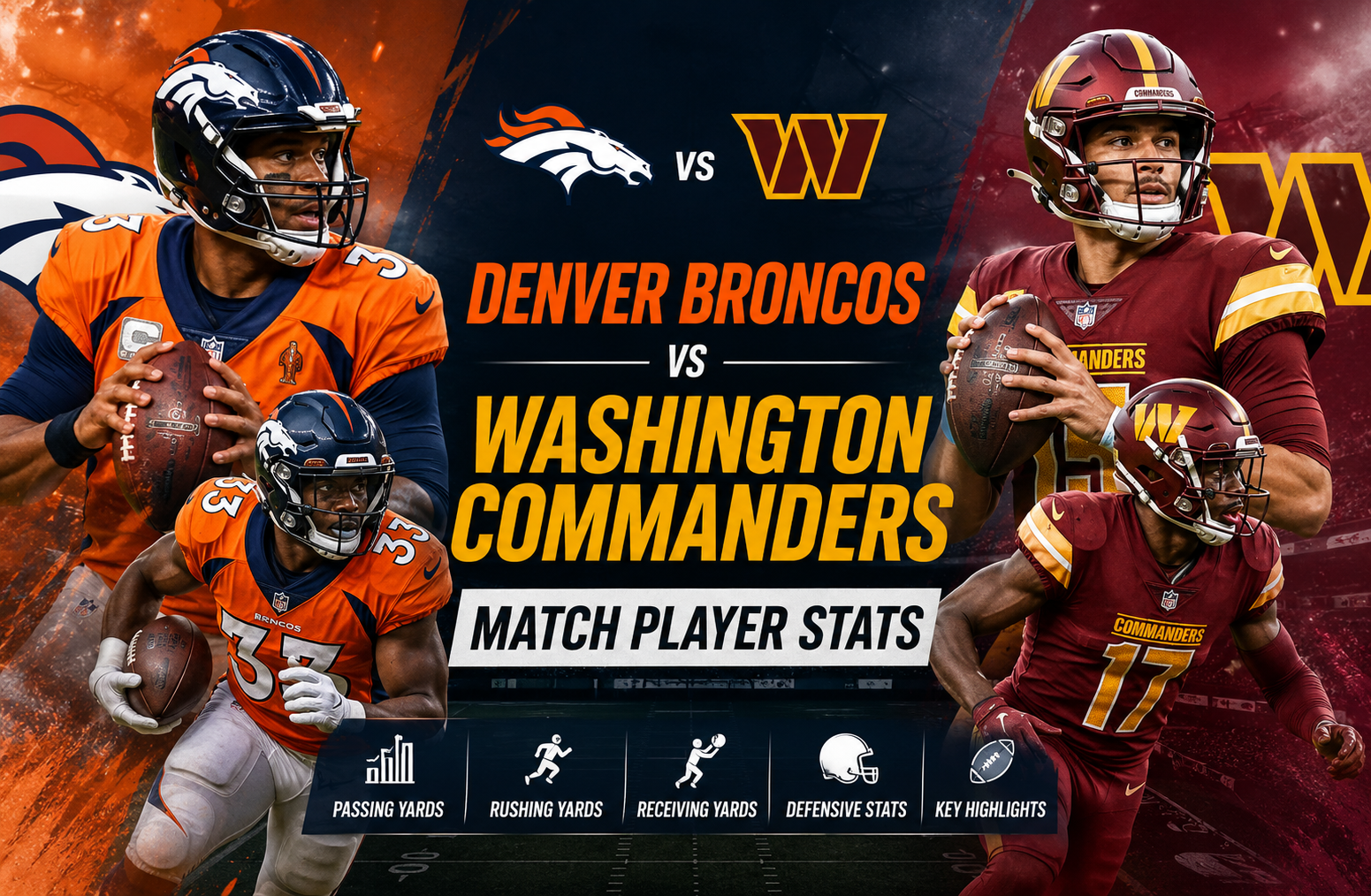 Denver Broncos vs Washington Commanders Match Player Stats