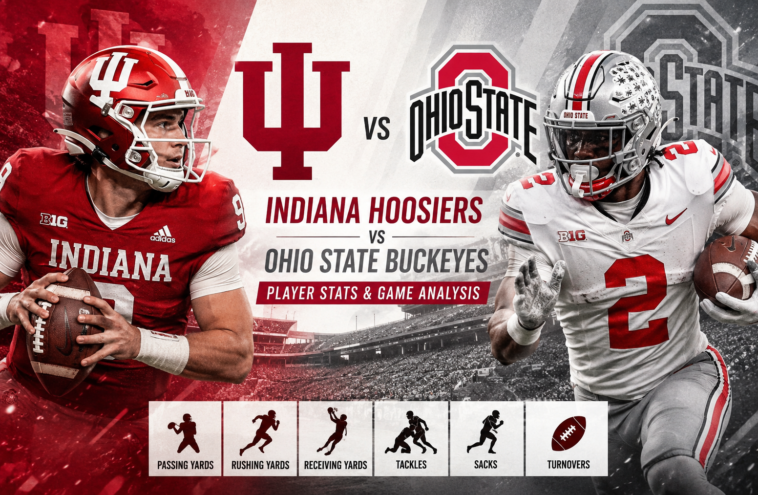 Indiana Hoosiers Football vs Ohio State Buckeyes Football Match Player Stats