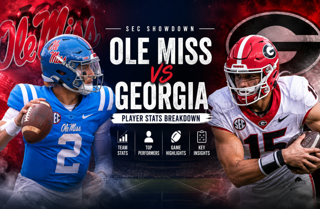 Ole Miss Rebels Football vs Georgia Bulldogs Football Match Player Stats