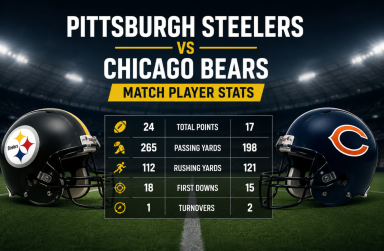 Pittsburgh Steelers vs Chicago Bears Match Player Stats